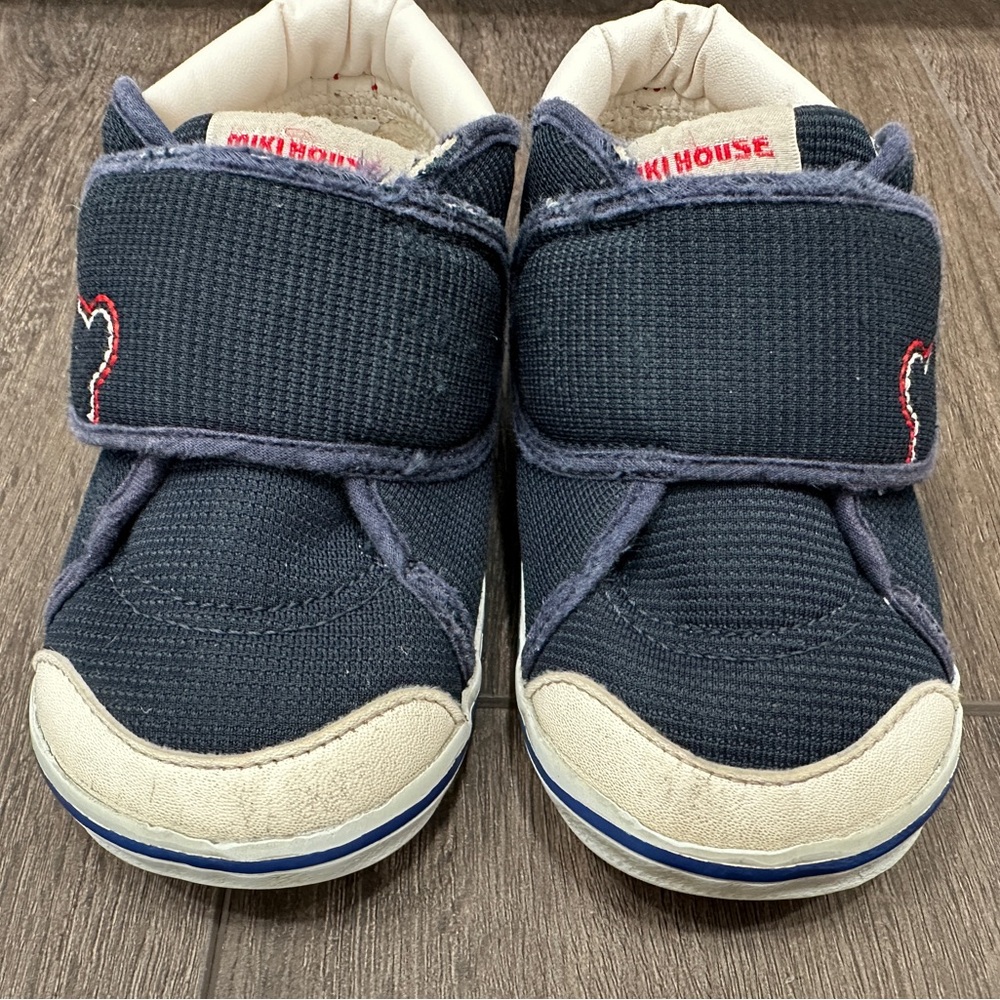 MIKI HOUSE navy blue toddler kids shoes. Size 15cm. US 9 EU 25 pre-owned - Picture 4 of 13